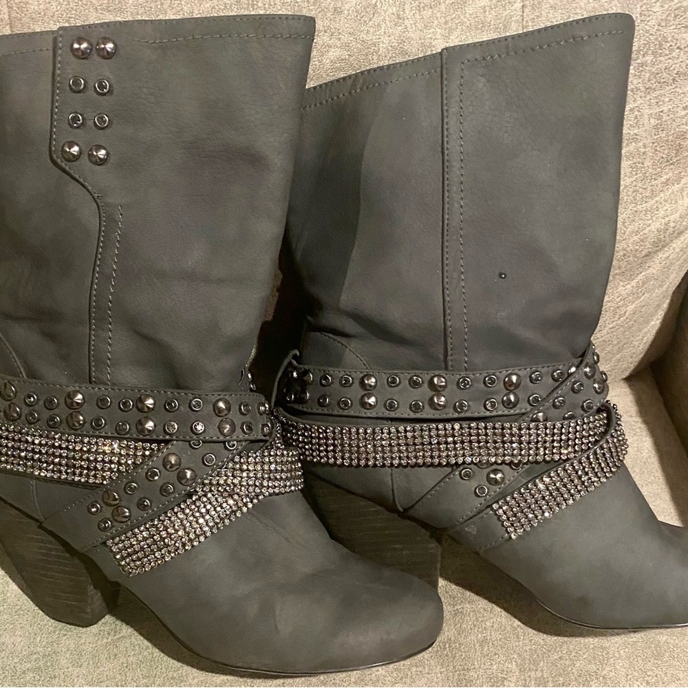 Not Rated Overload Pewter Sparkle Boots